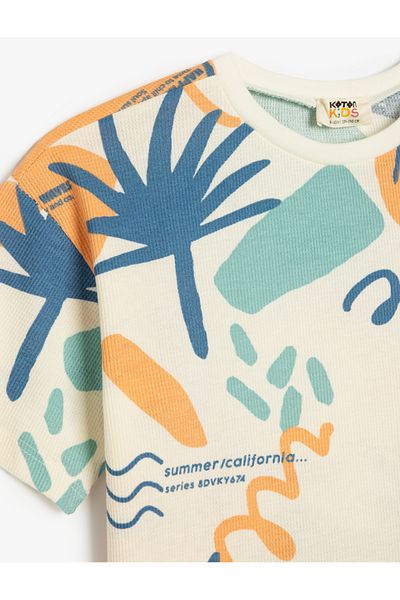 Koton Cotton Printed Crew Neck Short Sleeve Oversize T-Shirt