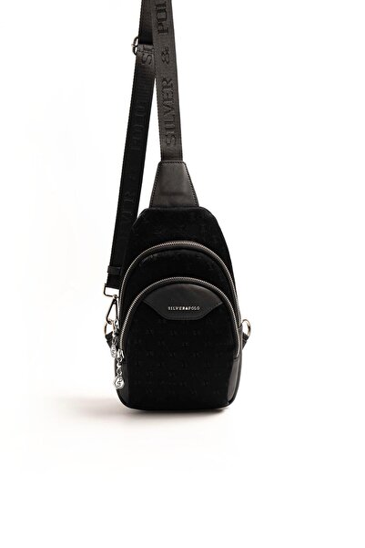 Silver Polo Geantă pentru corp pentru femei Silver & Polo Black Sp959