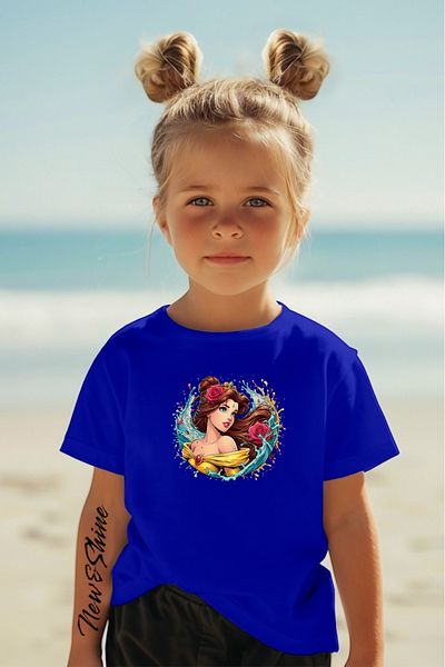 New Shine TRIOC OVERSIZE IMPRIMAT BELLE FAIRY AND THE BEAST pentru copii