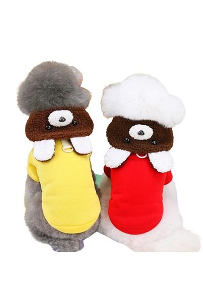 Glipet Red Large Brown Bear Collared Cat Dog Sweater