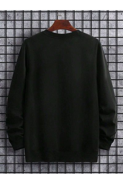 VBSVİBES Hanorac Brooklyn Ablem - Negru oversize cu imprimeu la gât