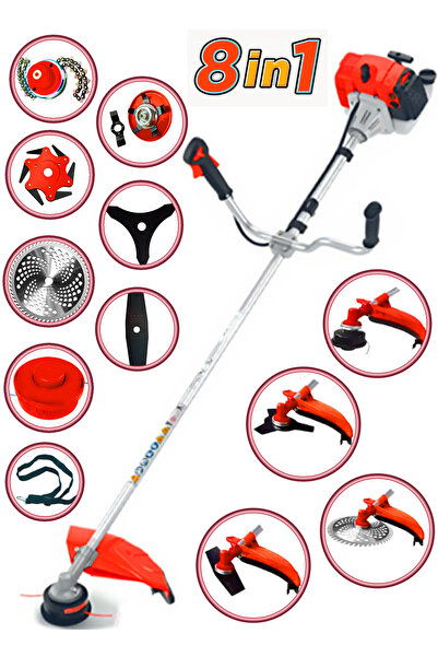 Eisenn Alman 8 In 1 Ets-20 Yan Tipi Benzinli Ot Çalı Tırpanı Çim Biçme Makinesi Tırpan Canavar Baslik
