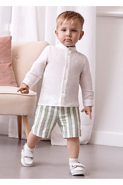 MAYORAL Abel&lula Boy's Linen Striped Shorts Set