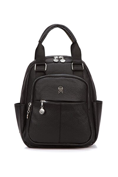 Eliza حقيبة ظهر مونيكا من الجلد الأسود للنساء