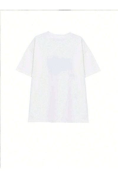 CLAYES Tricou Ouo Youtt 1989 - Design alb oversize cu mânecă scurtă