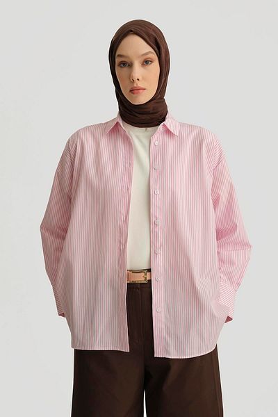 Armine Striped Shirt 25Yh3666 Powder