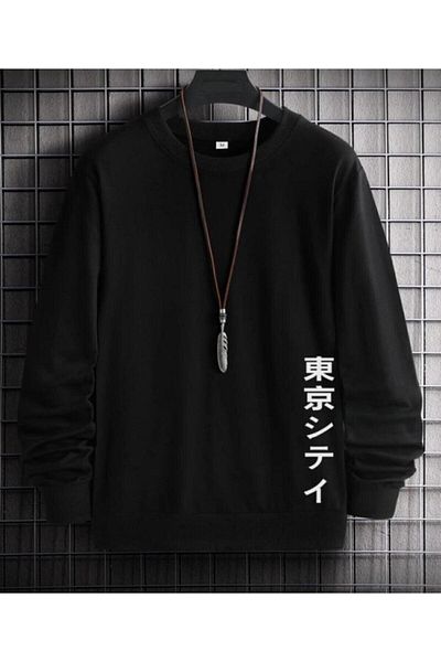 VBSVİBES Μαύρο μπλουζάκι Unisex Oversize Ιαπωνικό εμπριμέ