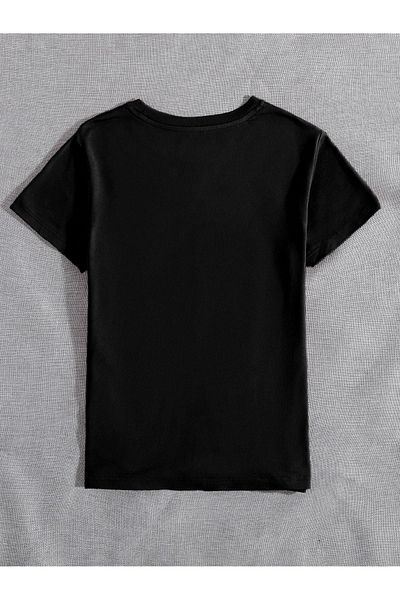 CLAYES Μαύρο T-Shirt με μονόπλευρη Flying Butterfly - Oversize Crew Neck