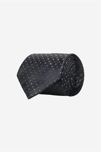 ALTINYILDIZ CLASSICS Men's Black-Grey Patterned Tie