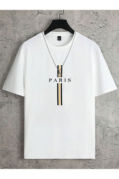 CLAYES Paris Three Line Single Jersey - Tricou alb oversize