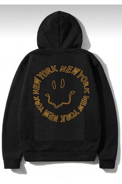 VBSVİBES Hanorac oversize unisex cu smiley face imprimat