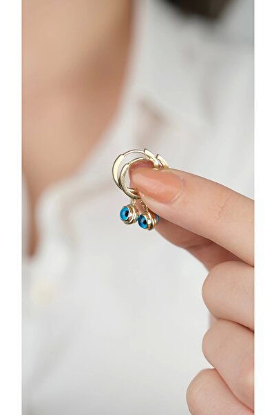 Arpaş 14 Ayar Altın KP 1016 Nazar Boncuklu Halka Küpe