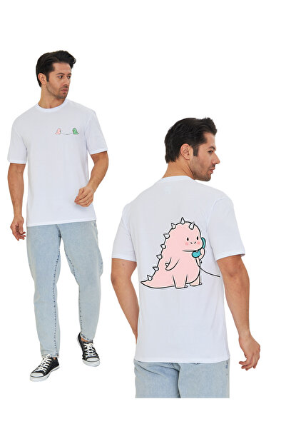 pxm تي شيرت Kawai&Couple 3006 بتصميم ديناصور لطيف للجنسين