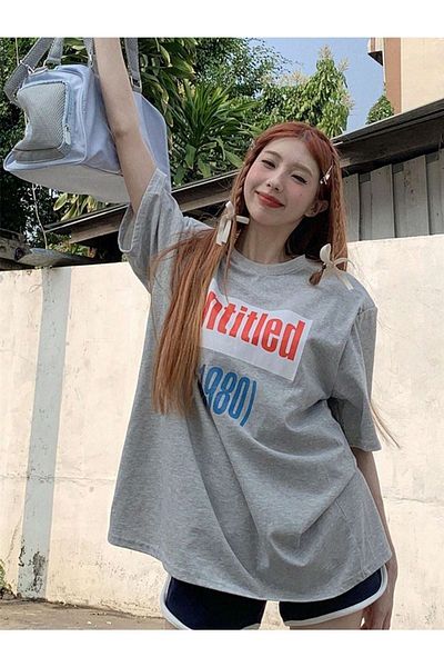 CLAYES Μπλουζάκι 1980 Model Grey Oversize - Crew Neck, κοντό μανίκι