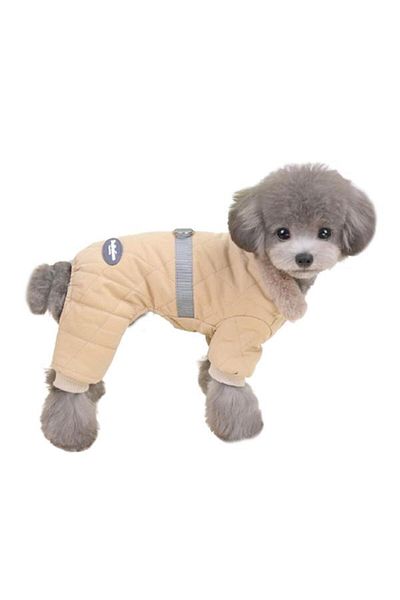Glipet XXL Beige Fur Collar Dog Coat