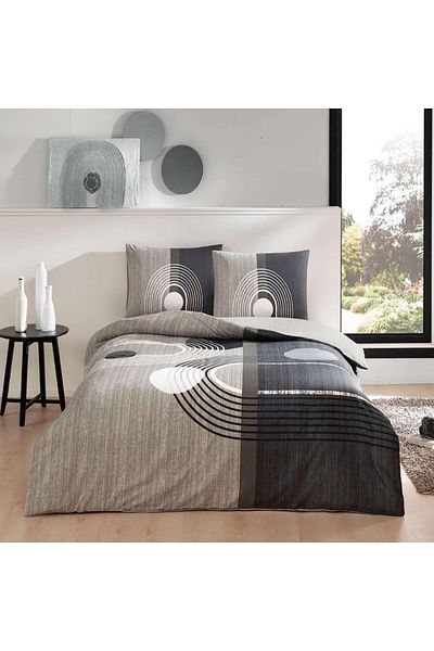 Taç Bed Linen with Elastic, TaçRanforce, Alex Grey