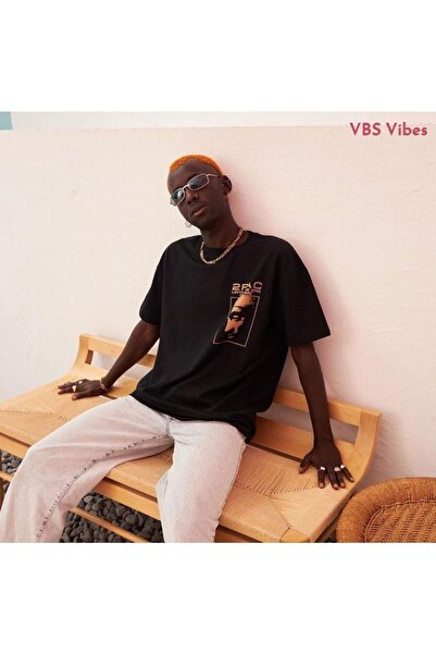 VBSVİBES Μαύρο μπλουζάκι Unisex Oversize Tupac
