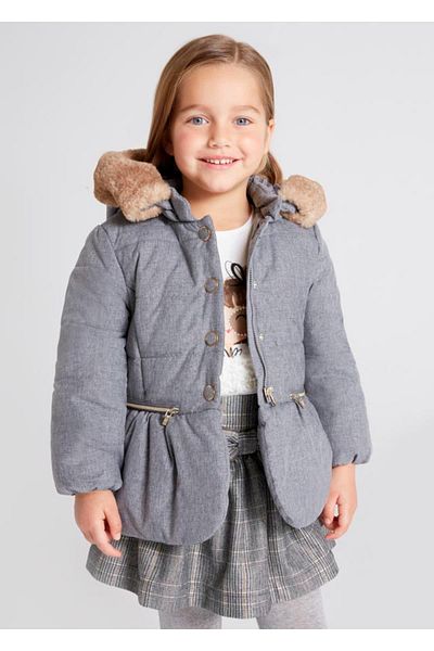 MAYORAL Gray Girl's Coat Fiber Gray