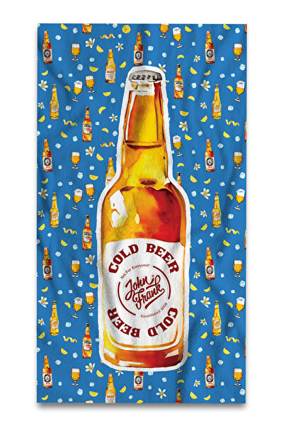 John Frank BASKILI DESENLİ PLAJ HAVLUSU