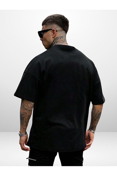 CLAYES Catch The Style Oversize Black Printed T-shirt - Crew Neck Short Sleeve Comfortable Fit T-Shirt