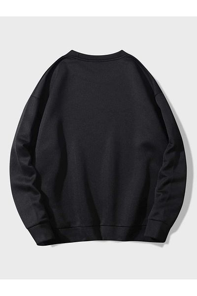 CLAYES Φούτερ Kedimoji - Μαύρη στάμπα Oversize Crew Neck