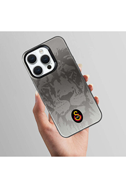 Galatasaray iPhone 14 Uyumlu Galatasaray Aslan Siyah Arma Premium Lisanslı Telefon Kılıfı