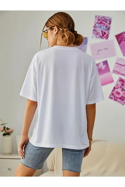 VBSVİBES Γυναικείο μπλουζάκι με στάμπα σε λευκό Oversize You Go