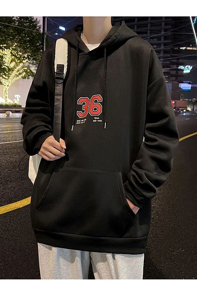 VBSVİBES Unisex Oversize Brooklyn 36 Printed Hooded Sweatshirt