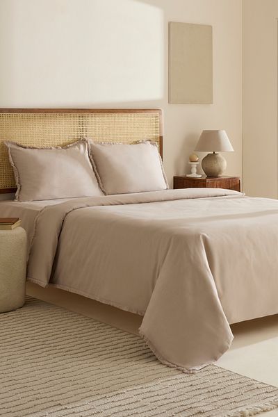 Karaca Home Σετ Παπλωματοθήκη Ella Krep 100% βαμβακερό διπλό μπεζ