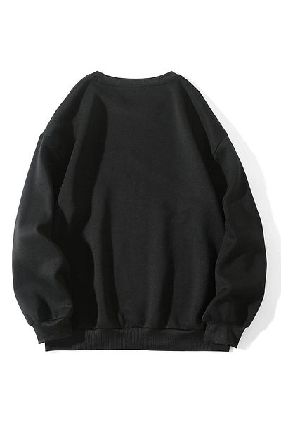 CLAYES Φούτερ Butterflies Insipire - Μαύρη στάμπα Oversize Crew Neck
