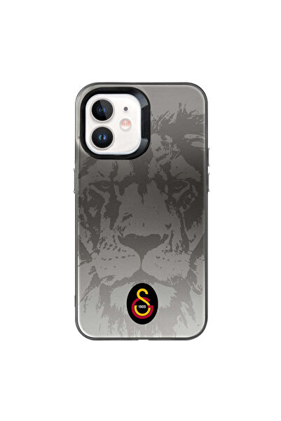 Galatasaray iPhone 12 Uyumlu Galatasaray Aslan Siyah Arma Premium Lisanslı Telefon Kılıfı