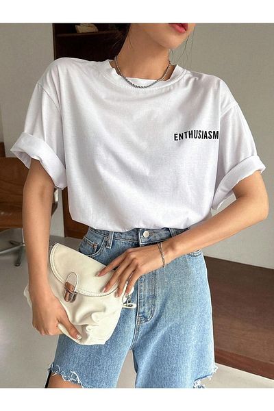 VBSVİBES T-Shirt - Λευκό - Oversize