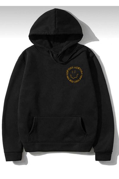 VBSVİBES Hanorac oversize unisex cu smiley face imprimat