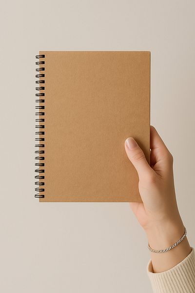 Fark Tanıtım A5 Kraft Cover Unlined Notebook, A5 Notebook, 60 Sheets(120 Sheets)