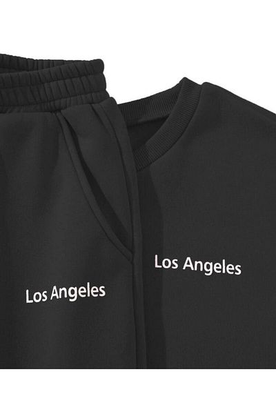 VBSVİBES طاقم الرقبة مجموعة رياضية أسفل مجموعة LOS ANGLES