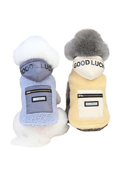 Glipet Blue XL Lamb Fur Dog Outfit