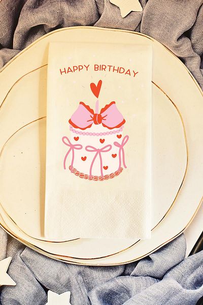 PEKSHOP Bachelorette 20 Li Napkin - Bow Cake Concept Birthday