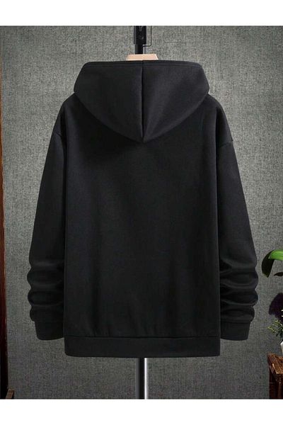VBSVİBES Hanorac oversize cu glugă negru BROOKLYN NEWYORK
