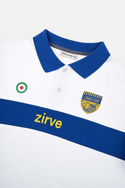 Socrates White/Blue Peak Polo T-Shirt