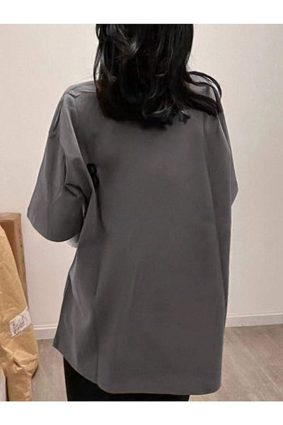CLAYES Μαύρο Dont Stop Printed Oversize T-Shirt - Crew Neck, κοντό μανίκι