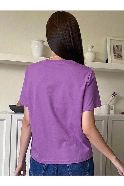 CLAYES Trendy Oversize Purple Printed T-shirt Unisex Comfortable Fit - Crew Neck Short Sleeve T-Shirt
