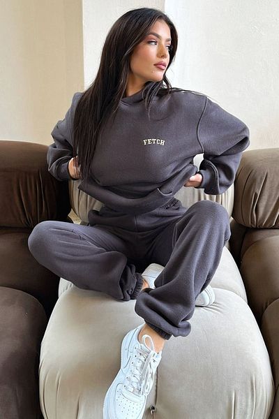 CLAYES Σετ αθλητικής φόρμας Fetch Φούτερ Jogger - Smoke Printed Oversize Hooded