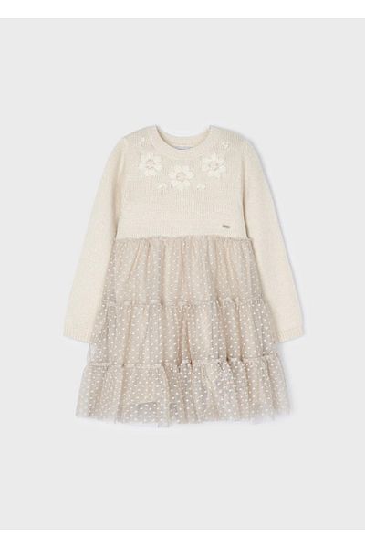MAYORAL Long Sleeve Tulle Girl's Dress