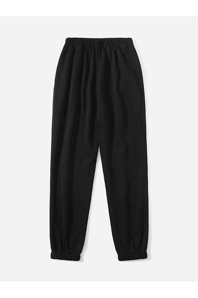 CLAYES California West Coast Sweatpants Jogger - Black Printed Rubber Leg High Waist