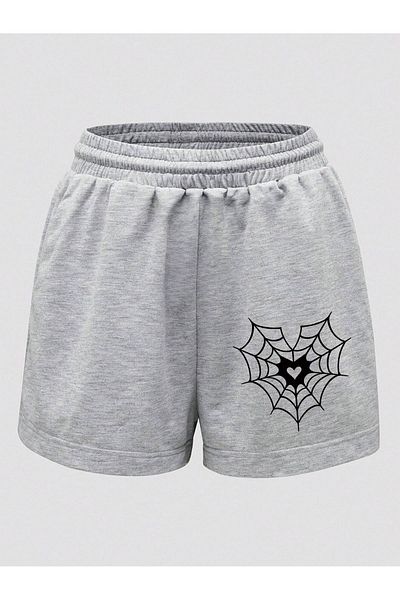 CLAYES Network Combed Cotton Shorts - Gray Printed Short Without Cord