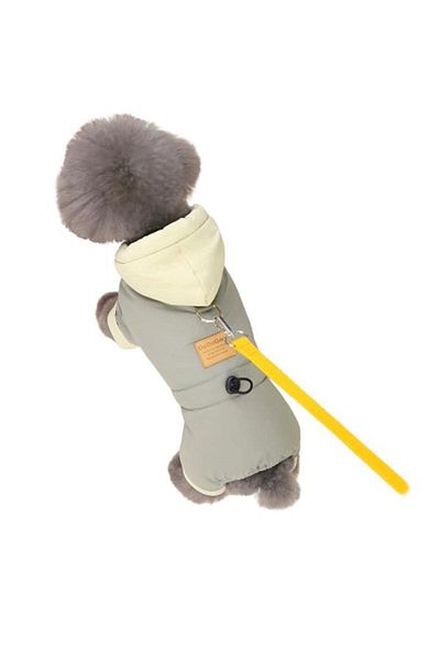 Glipet Grey-White Hooded Dog Coat Xs-Xxl