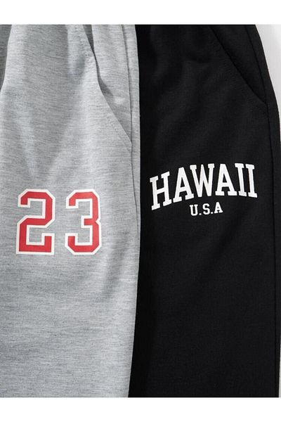 VBSVİBES SET DE 2 PANTALONI DE TRANSPORT NEGRU ȘI GRI 23/HAWAII