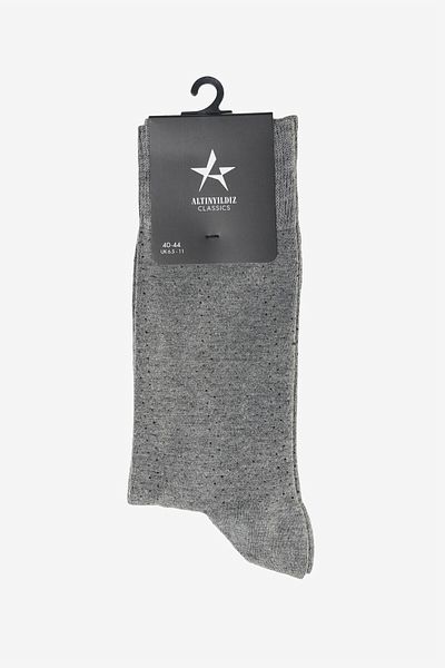 ALTINYILDIZ CLASSICS Men's Grey-Black Patterned Single Socks