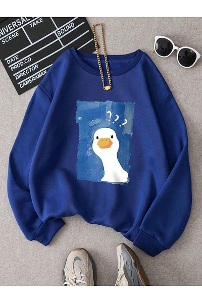 VBSVİBES ΦΟΥΤΕΡΦΟΥΤΕΡ ΜΕ ΜΕΓΕΘΟΣ OVERSIZE SAX BLUE DUCK PRINTED