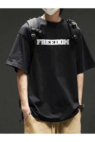 VBSVİBES OVERSIZE FREEDOM PRINTED TSHIRT BASIC
